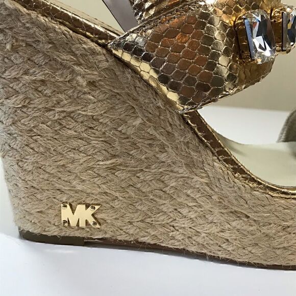 MICHAEL KORS Lynn Ankle Strap Wedge Espadrille 9.5 - Picture 13 of 16